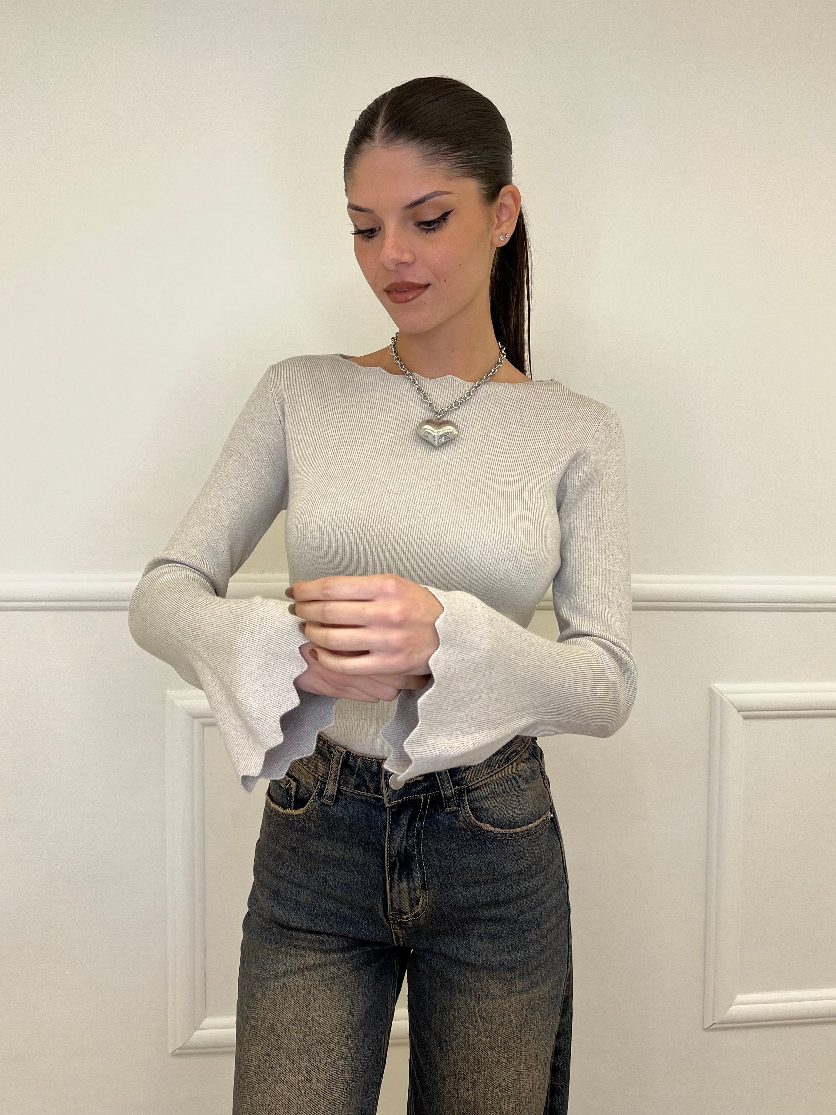 Maglia Smerlata NZ5513 Ecru