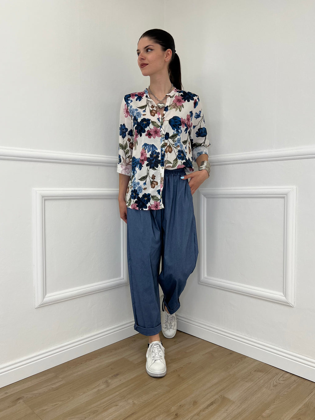 Pantalone Baggy Viscosa 2815 Avio