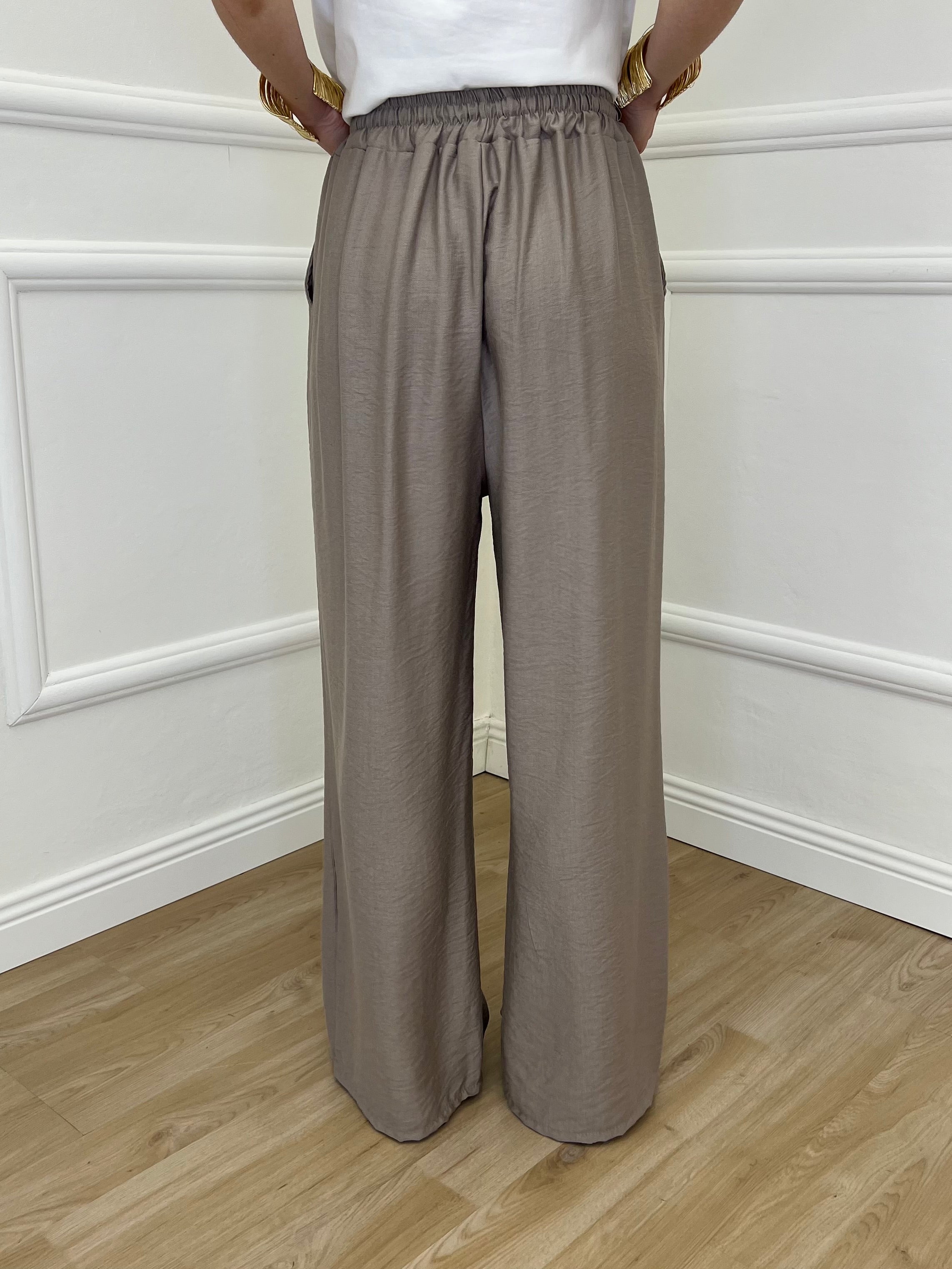 Pantalone Froissé Coulisse 81005 Taupe