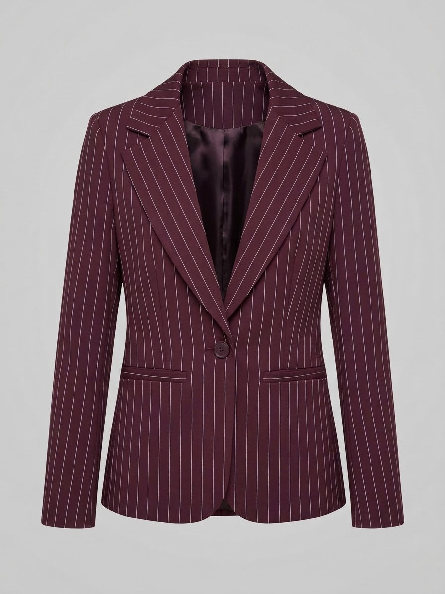 Tailleur Gessato Monopetto 83459 Burgundy