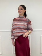 Maglia Vulcano Multicolor 25206 Burgundy