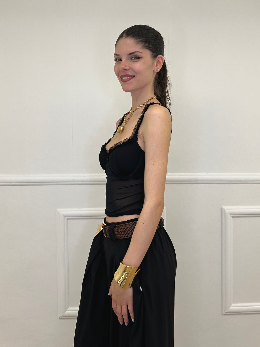 Corsetto In Tulle 6008 Nero