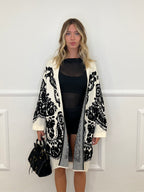 Cardigan Cappotto Jacquard 8201 Bianco