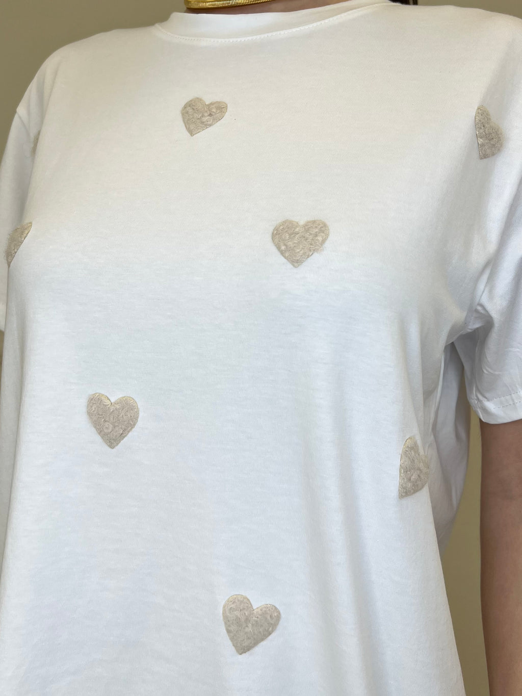 T-shirt Over Con Ricamo Cuori 12659