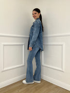 Camicia Denim Delavé Strass 18601
