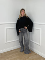 Jeans Palazzo Strass 9290 Grigio