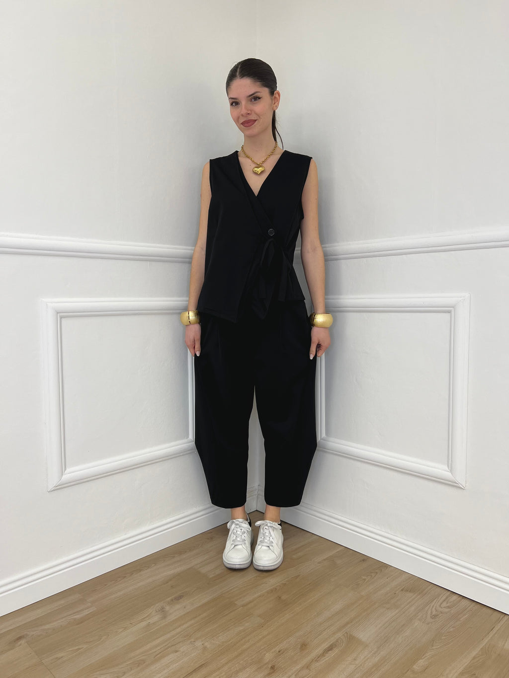 Gilet Fiocco Punto Milano 42144 Nero