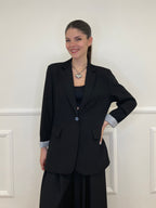 Blazer Con Fodera Gessata 216401 Nero