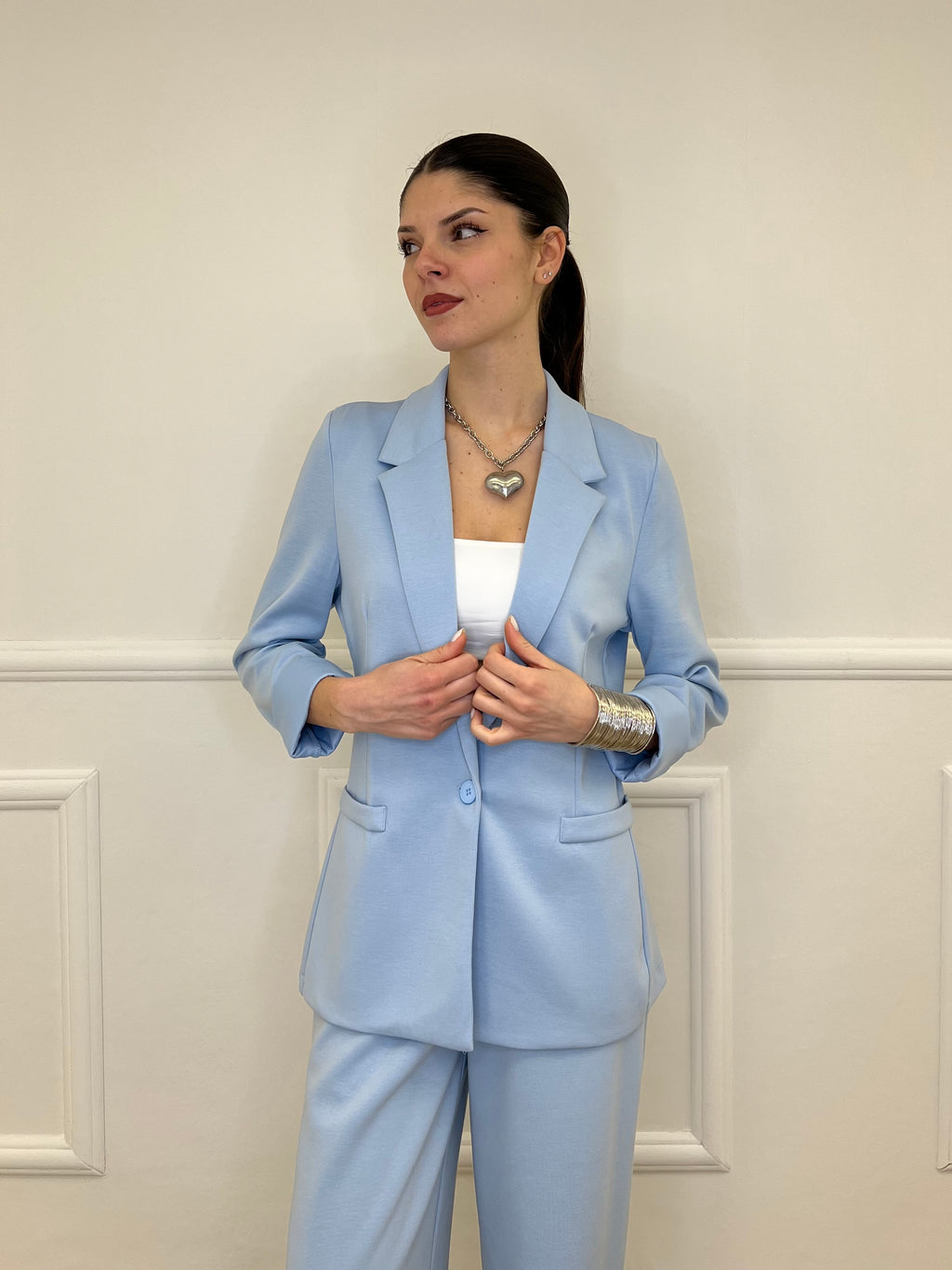 Blazer in Viscosa 27435 Azzurro