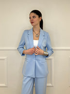 Blazer in Viscosa 27435 Azzurro