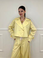 Trench Crop Doppiopetto Bande 7803 Giallo