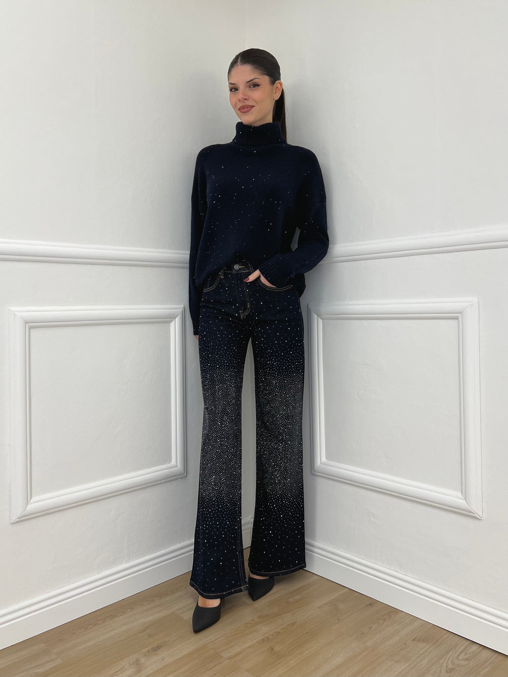 Jeans Strass 2377 Blue Black