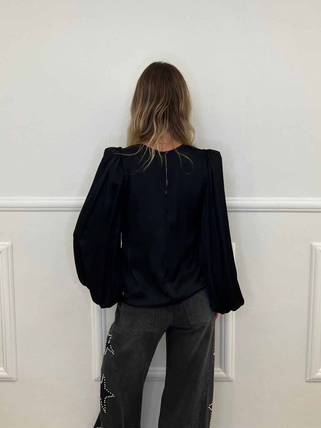 Blusa In Raso Lumina LD6110 Nero