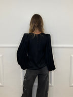 Blusa In Raso Lumina LD6110 Nero