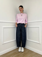 Pantalone Balloon Chambray A8028 Blu