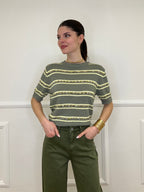 Maglia Righe Fiammata 0073 Verde