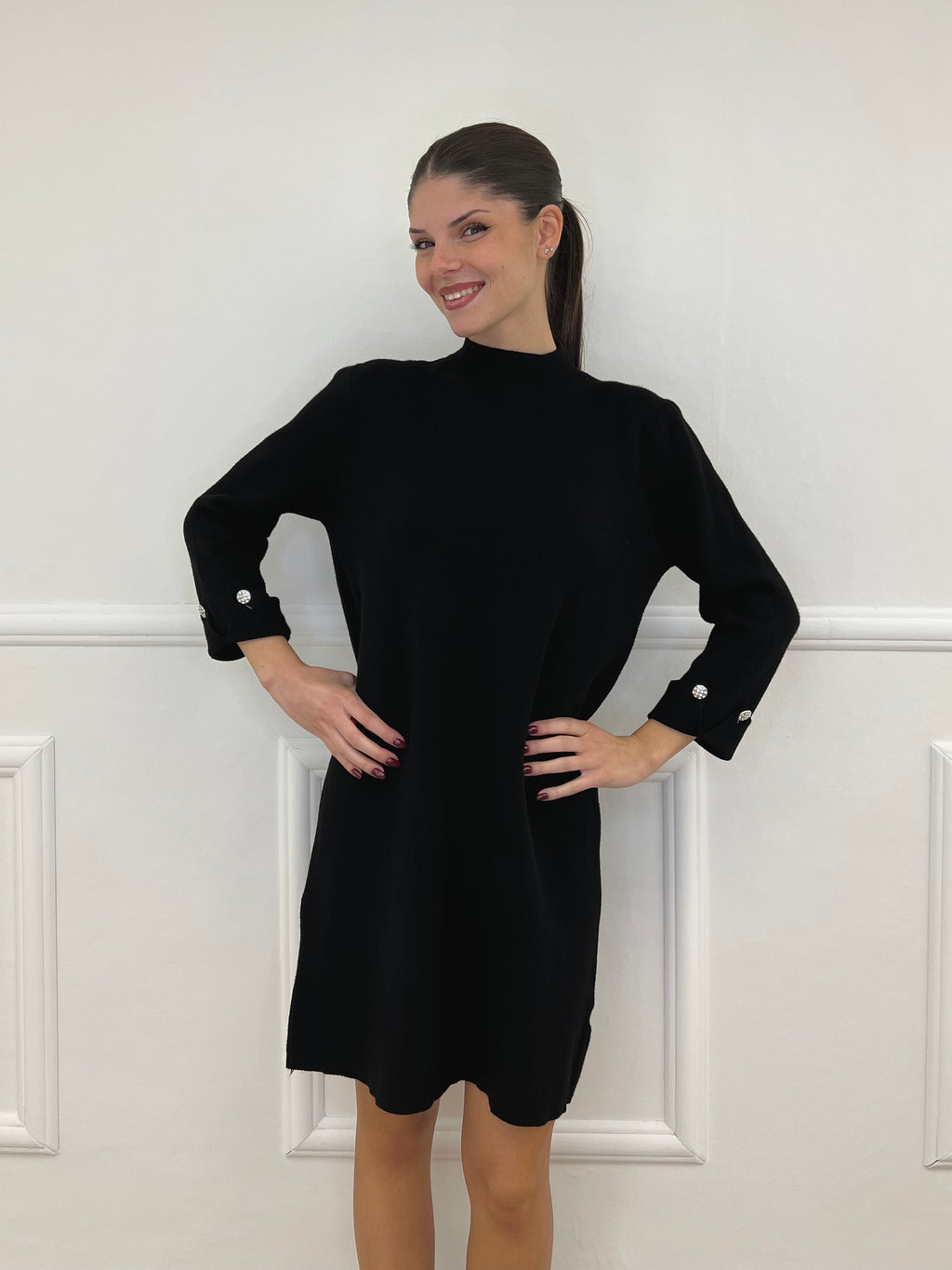 Abito in Maglia 9432 Nero