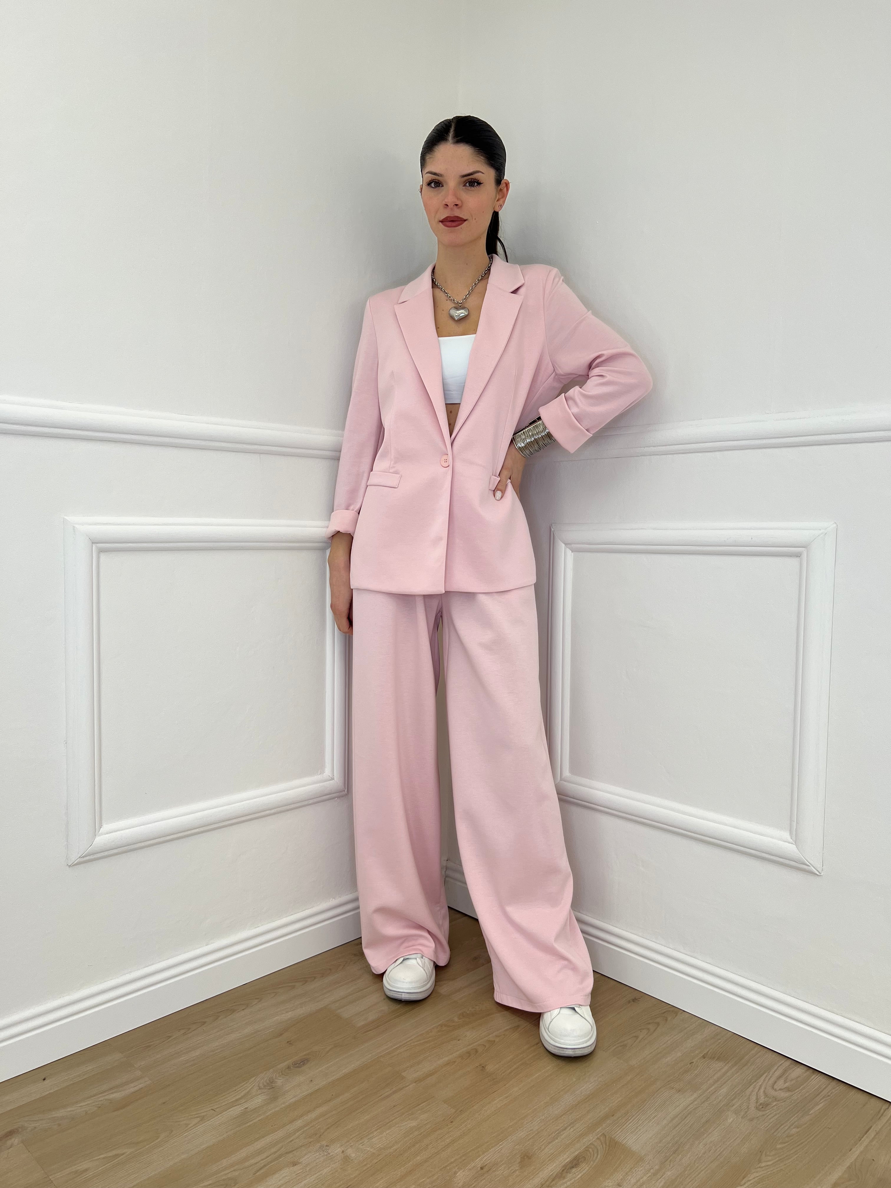 Pantalone a Palazzo Viscosa 25413 Rosa