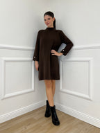 Abito in Maglia 9432 Marrone