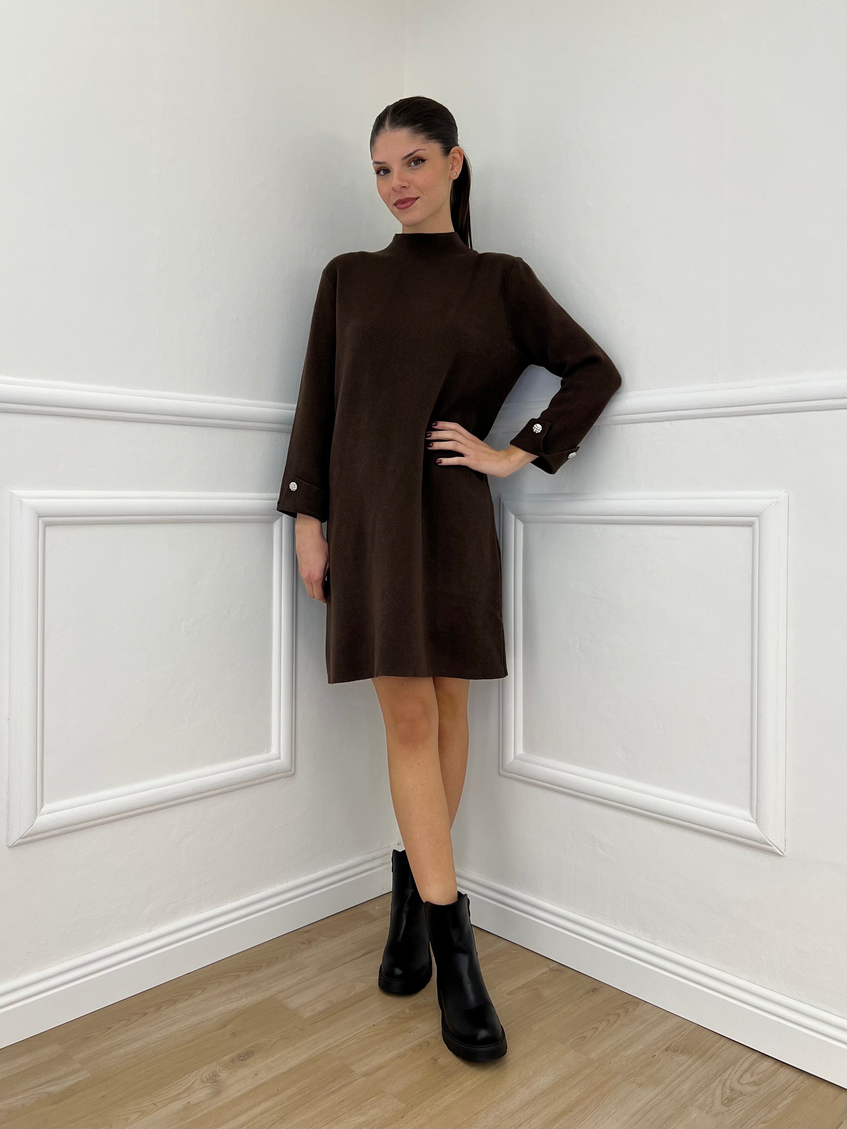 Abito in Maglia 9432 Marrone