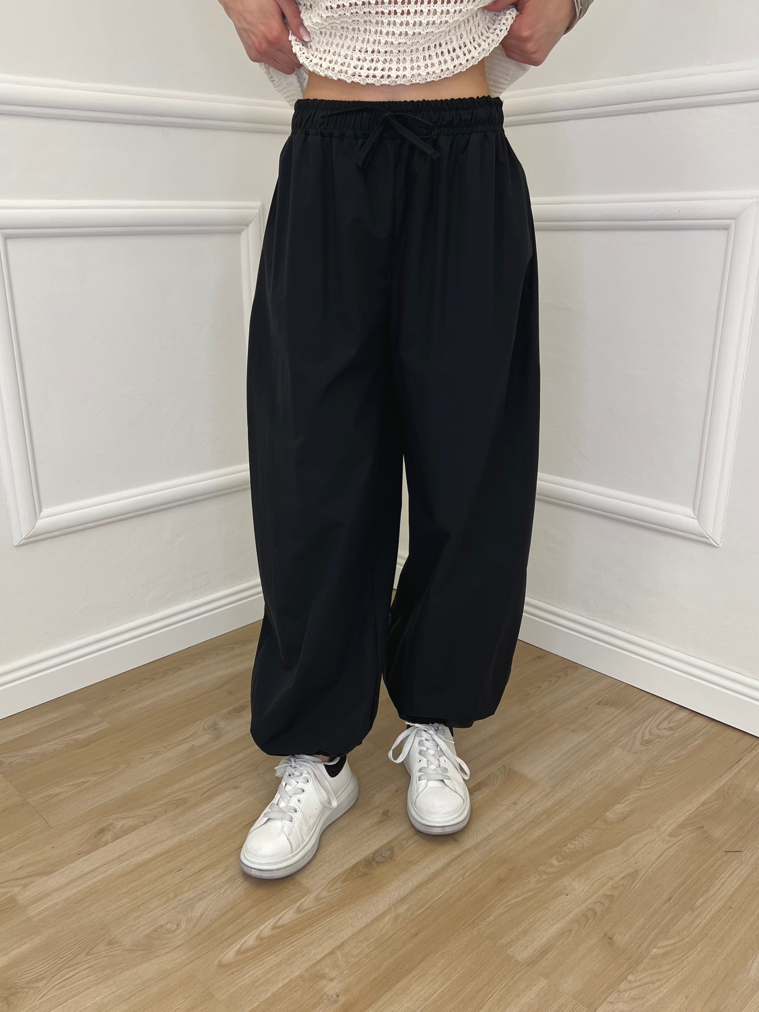 Pantalone Parachute Popeline 37199 Nero