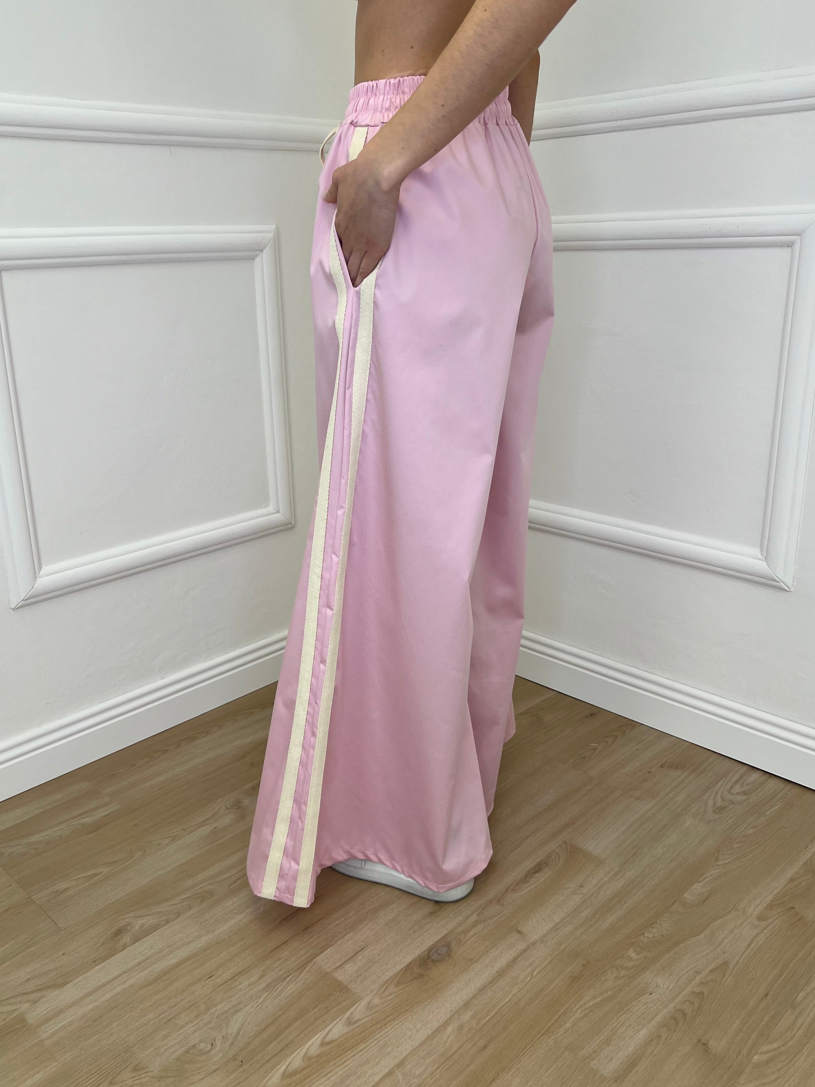 Pantalone Palazzo Bande 7809 Rosa