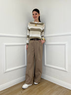 Maglia a Righe 25054 Taupe