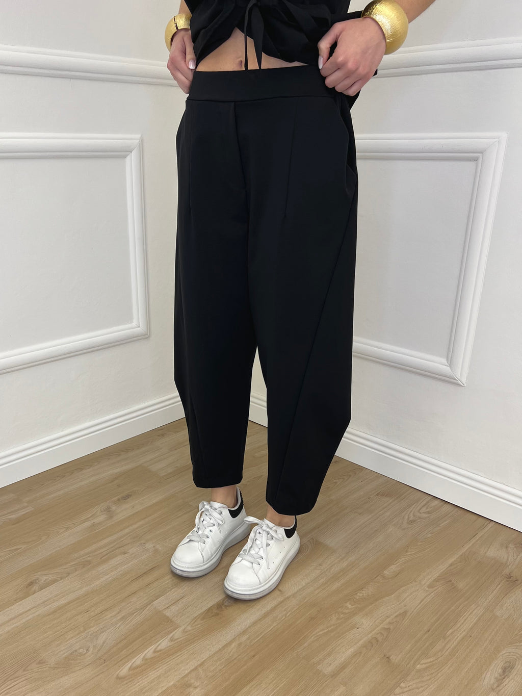 Pantalone Balloon Punto Milano 9516 Nero