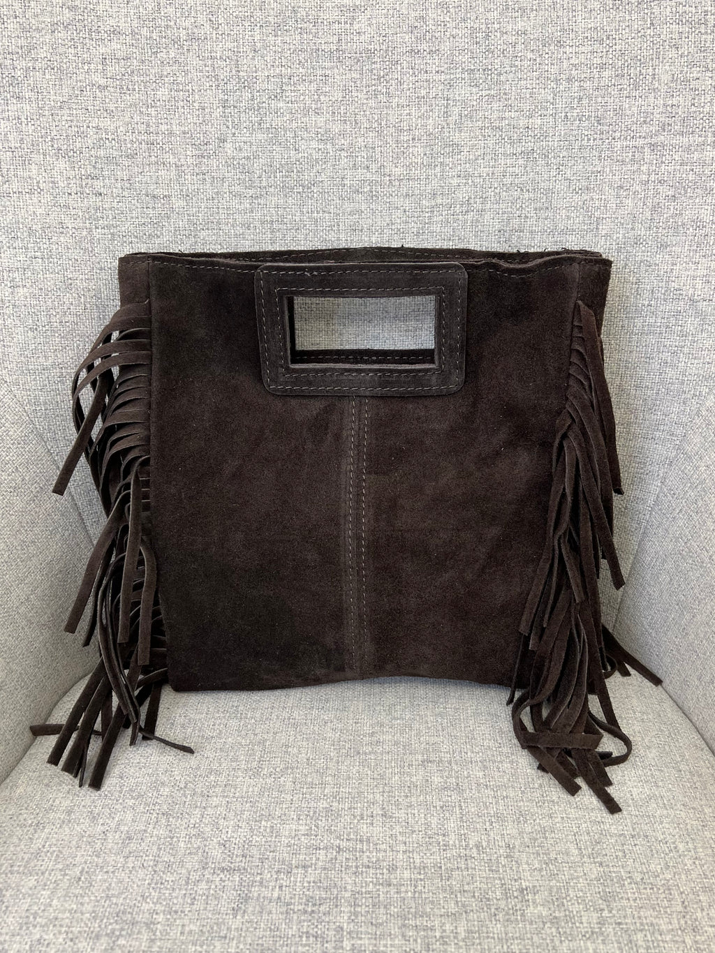Borsa Vera Pelle Frange Manico VPBF001