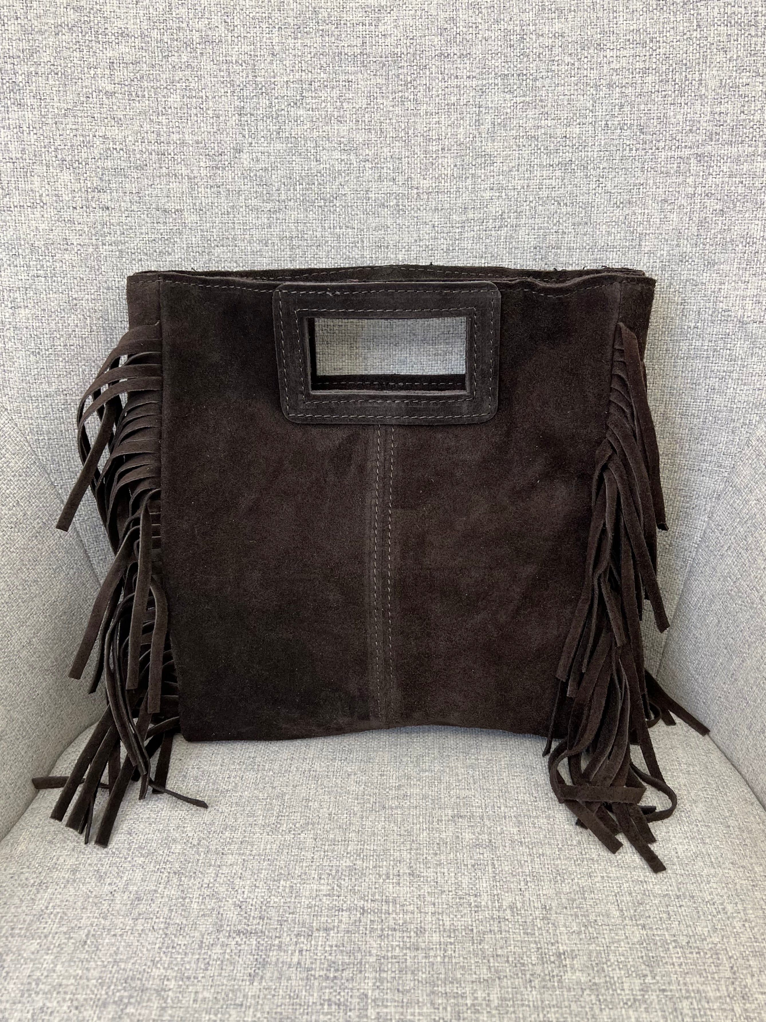 Borsa Vera Pelle Frange Manico VPBF001