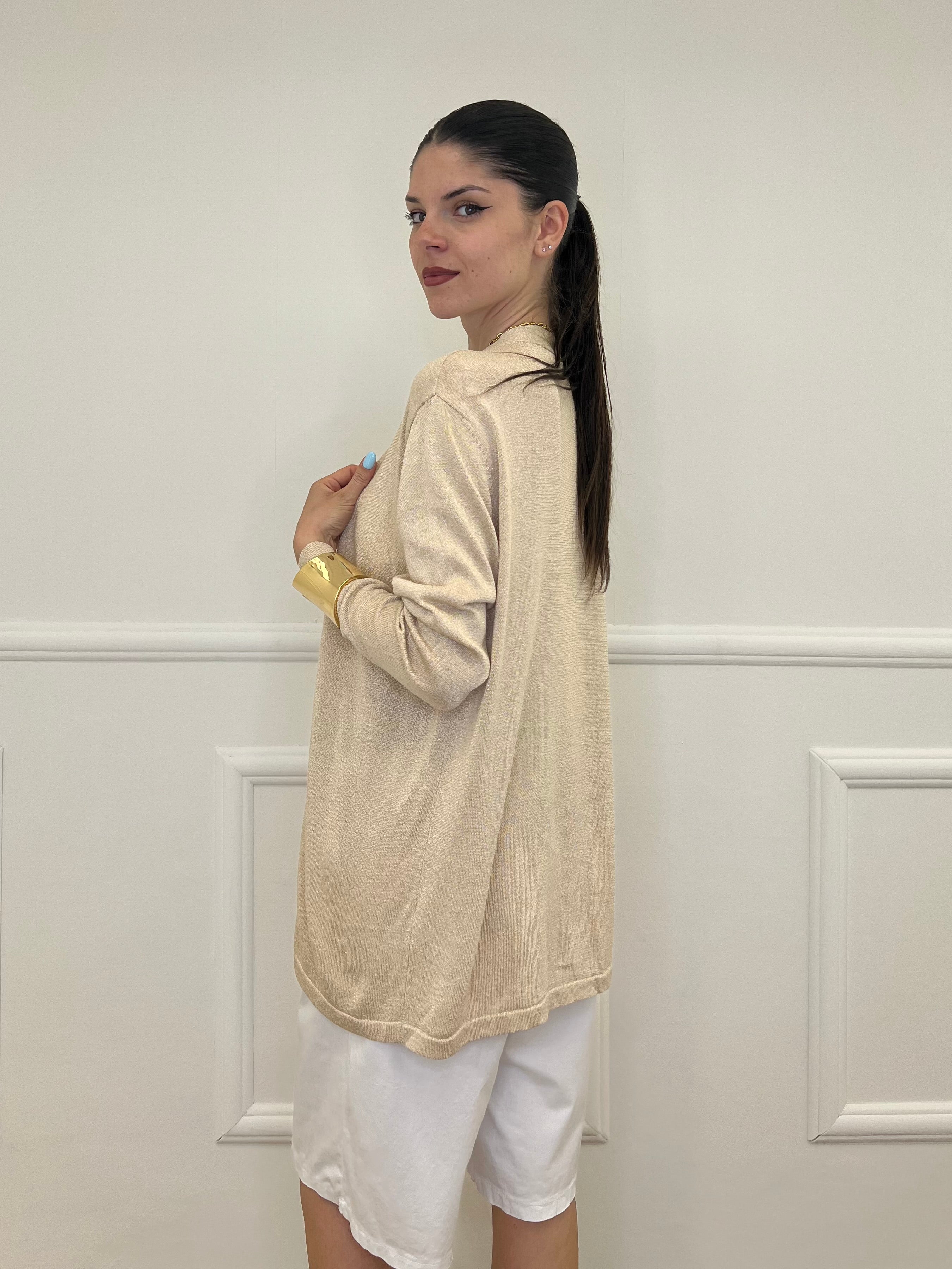 Cardigan Lurex Oversize 88081 Oro