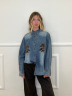Camicia Denim Ricami Scamosciati Z10797