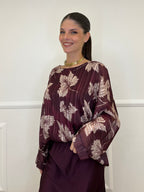 Camicia Chiffon Floreale 8029 Bordeaux