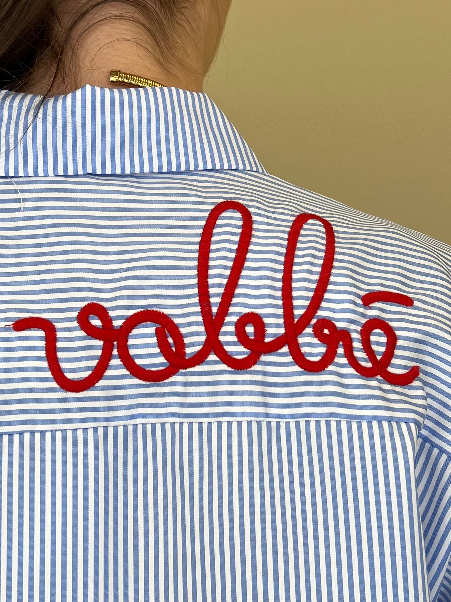 Camicia No Vabbè a Righe 5081 Azzurro e Rosso