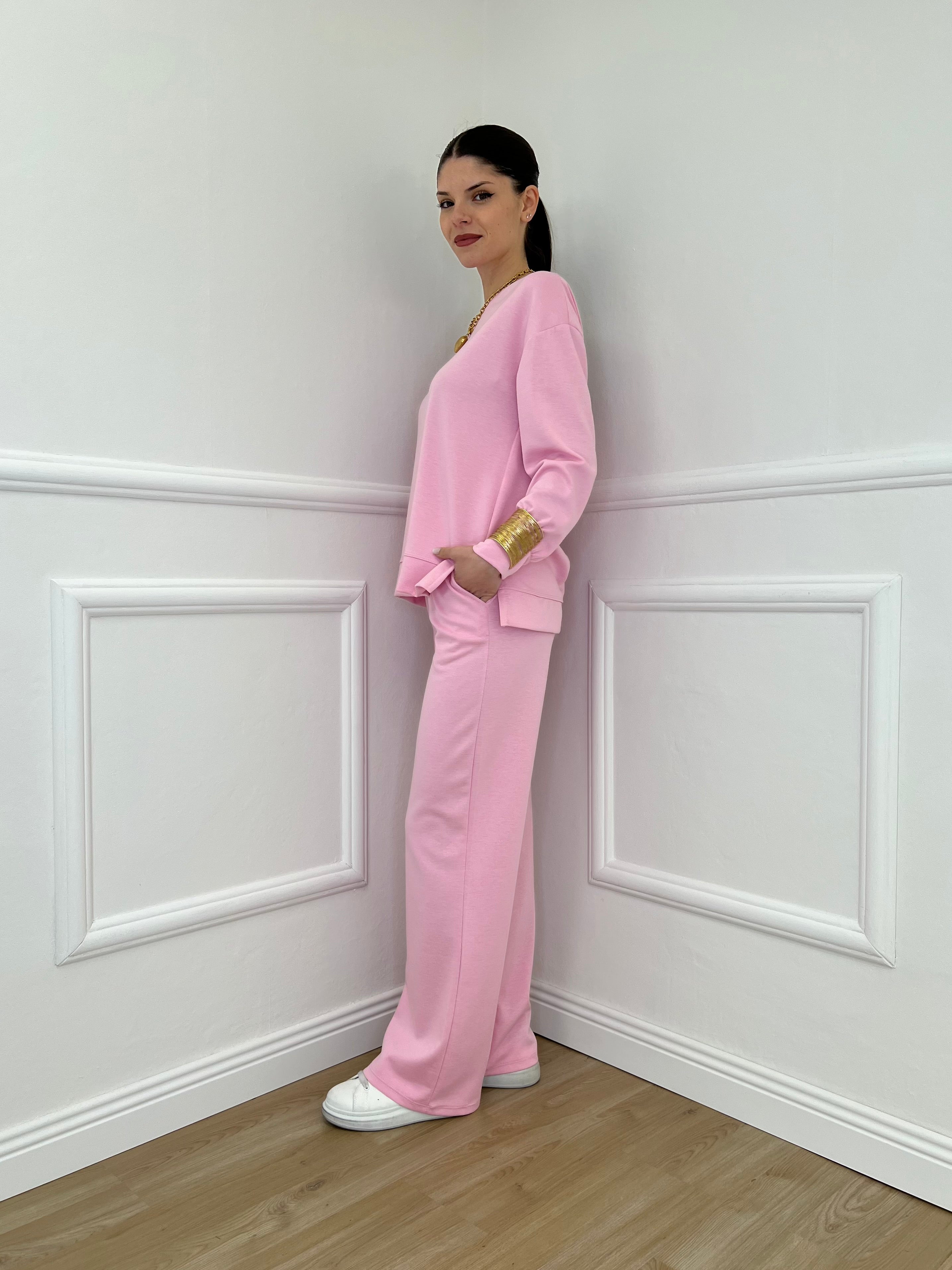 Tuta Over Girocollo 19143 Rosa