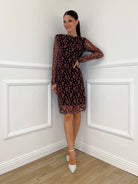 Abito Microrete Fantasia 11326 Bordeaux - Bazar Abbigliamento