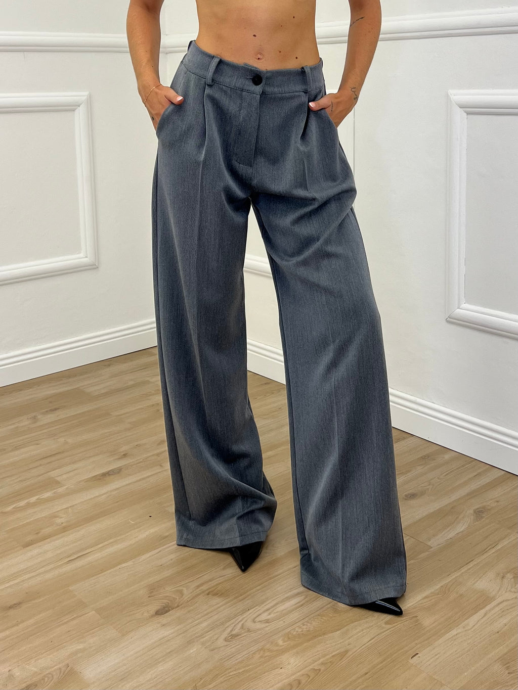 Pantalone Palazzo Gabardine 3715 Grigio