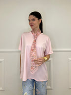 T-shirt Maxi Con Foulard 35080 Rosa