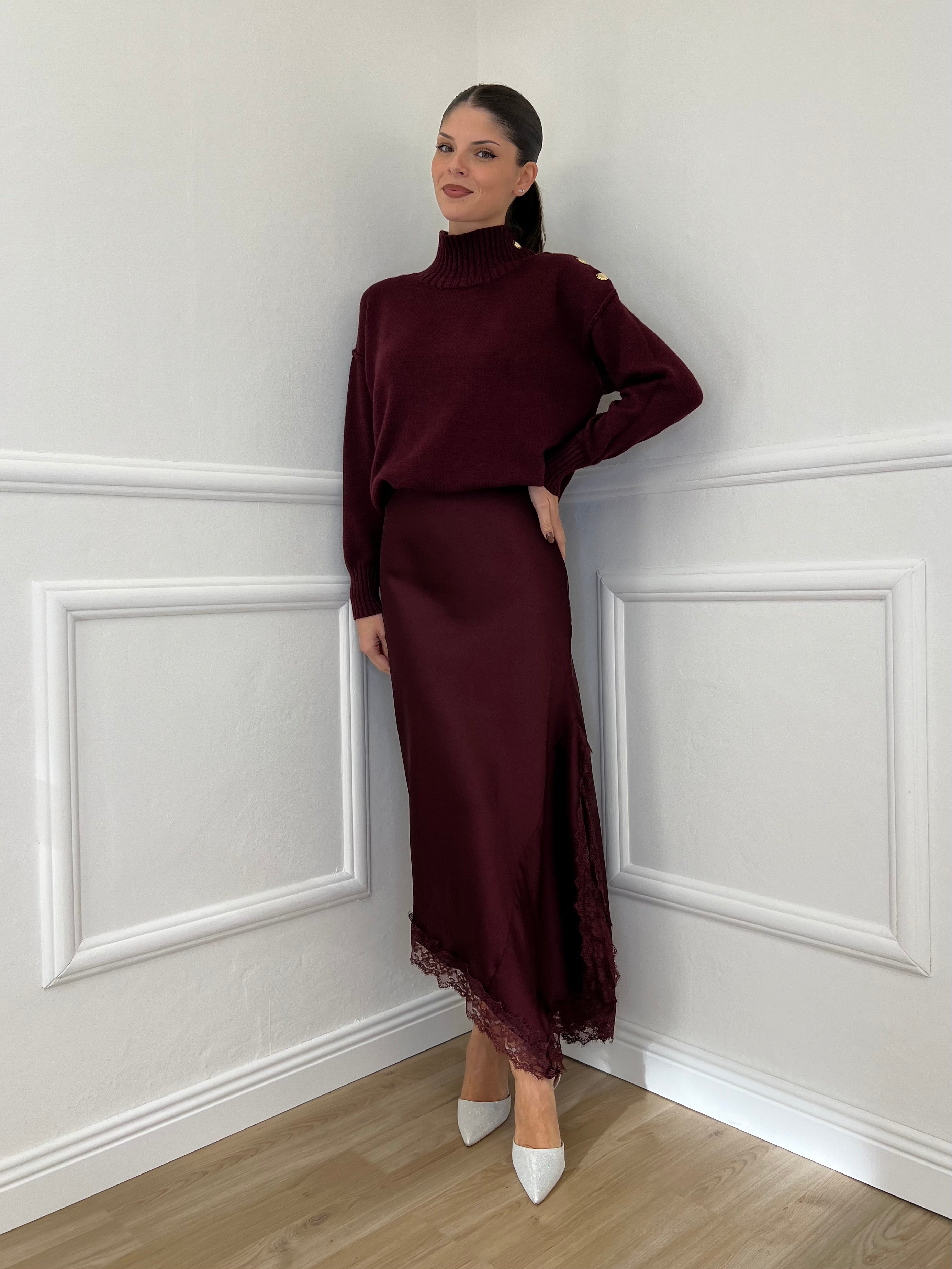 Maglia Bottoni YS9696 Burgundy