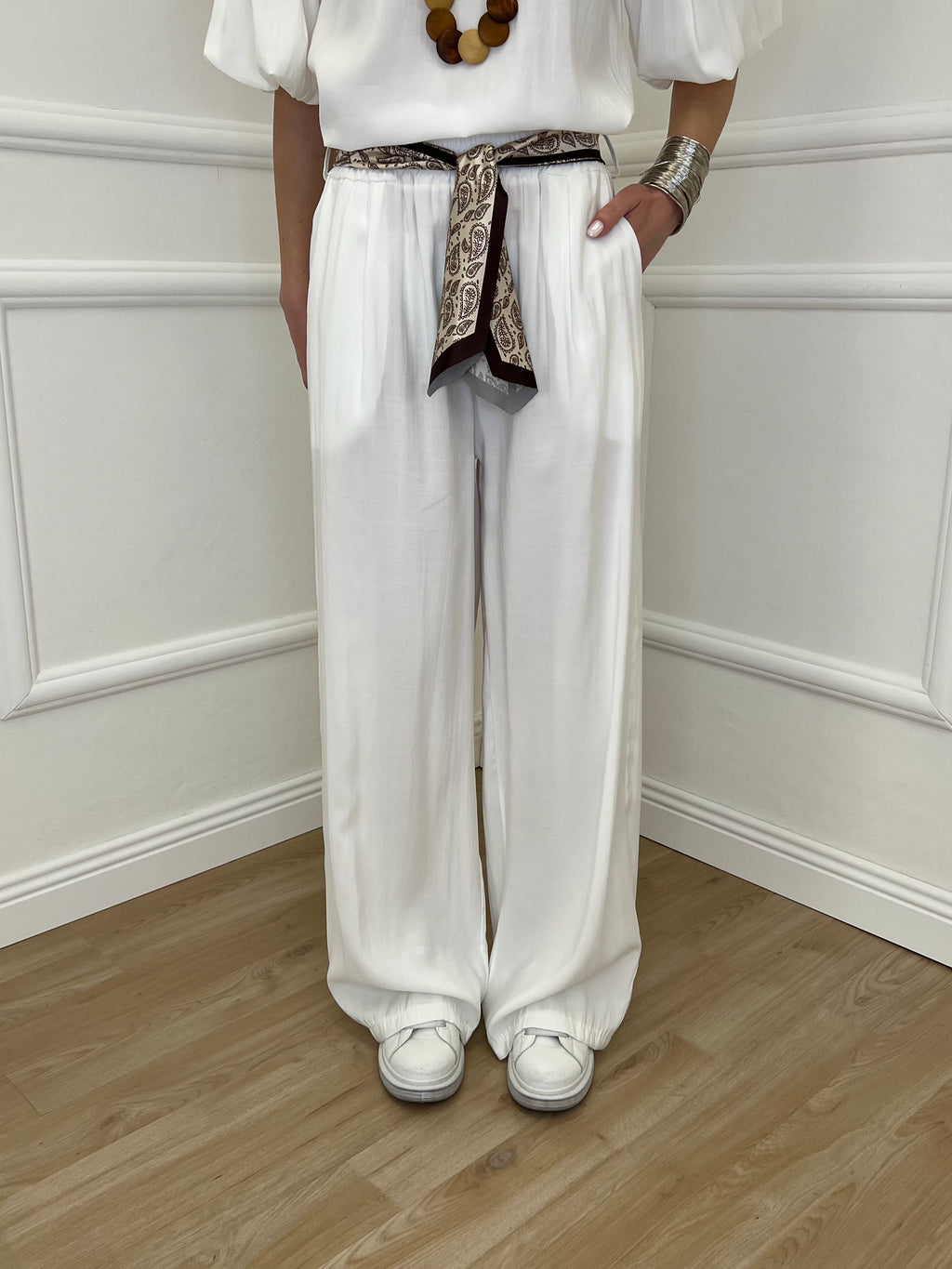 Pantalone Cupro Fusciacca 20527 Bianco