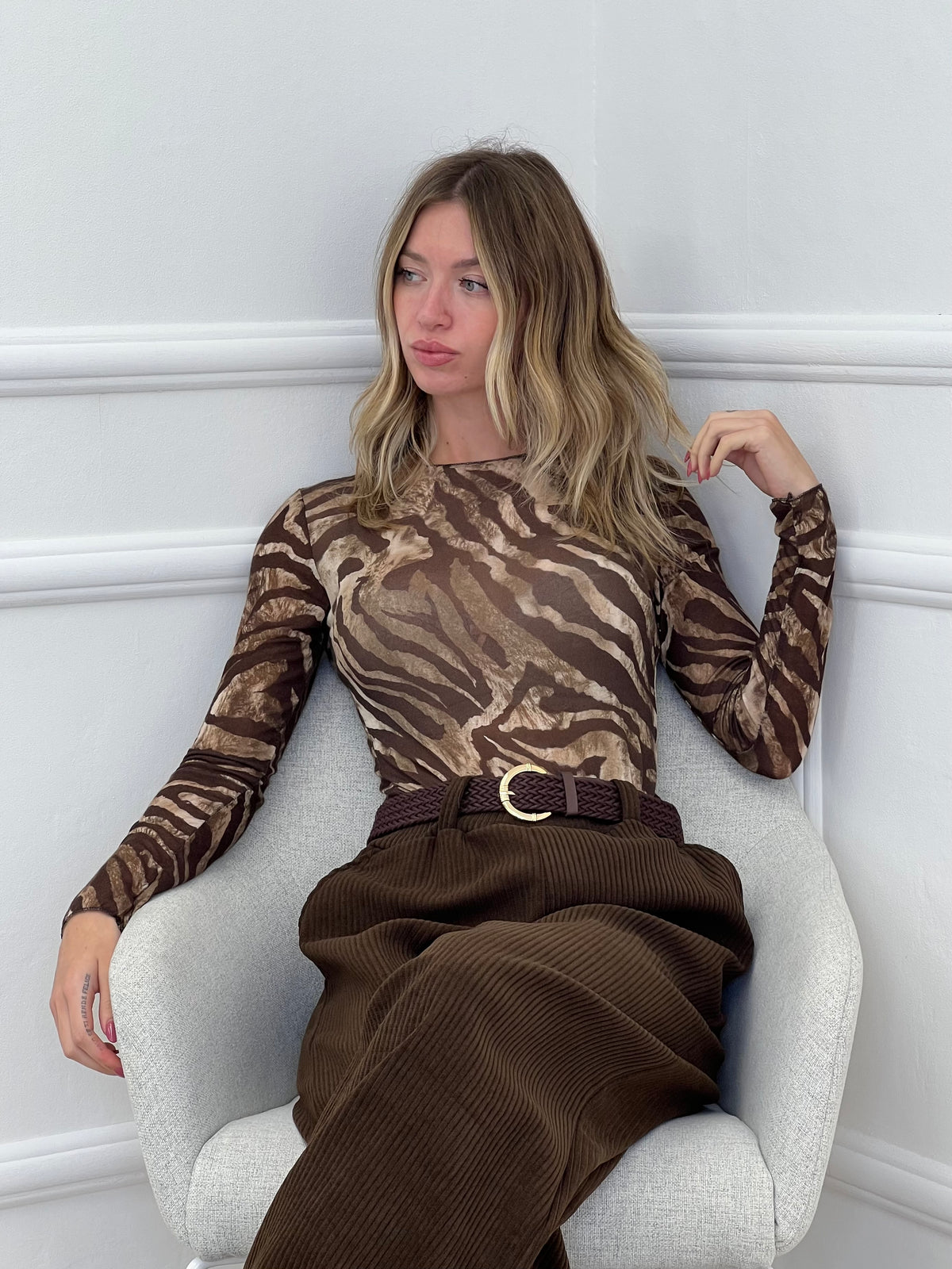 Maglia Ultralight con Cashmere Zebra a Barchetta
