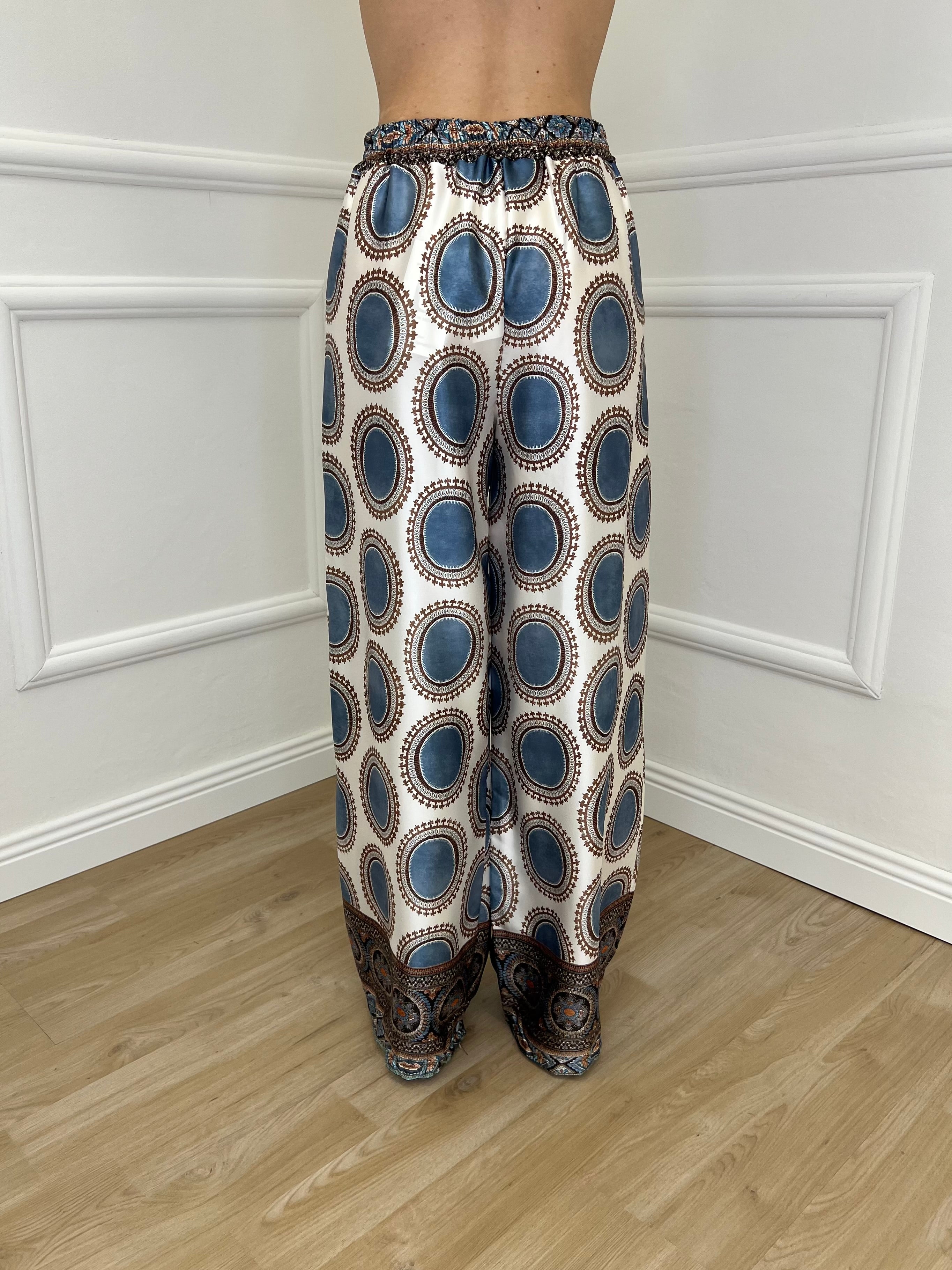 Pantalone Etnico Satin 6382 Avio