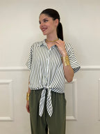 Camicia Righe Nodo Viscosa 2351 Verde