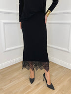 Gonna in Maglia Pizzo 2187 Nero