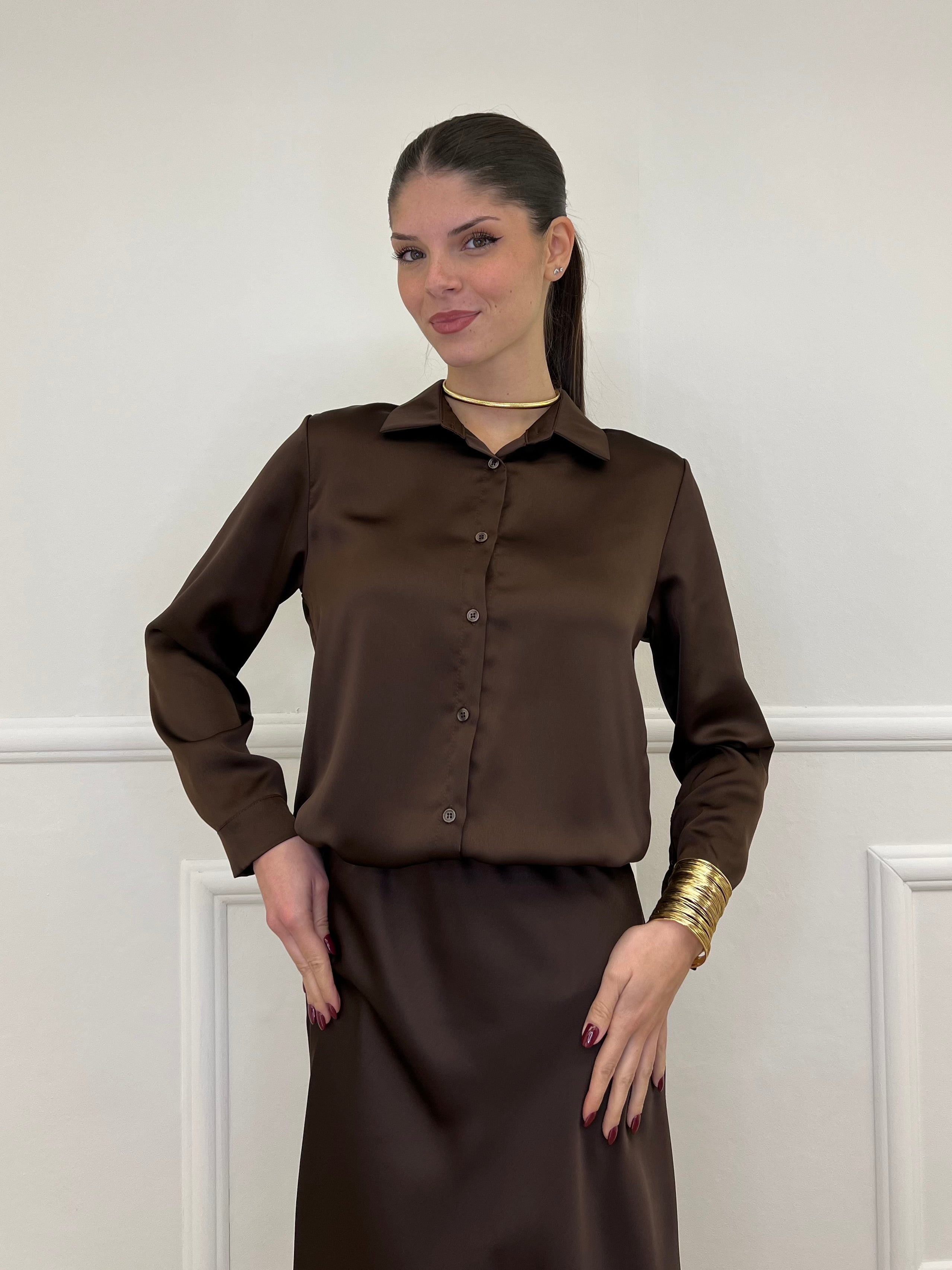 Camicia Satin 1081 Moro