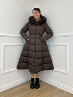 Piumino Lungo Pelliccia 0631 Moro