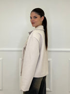 Fringed Coat Jacket 11903 Cream