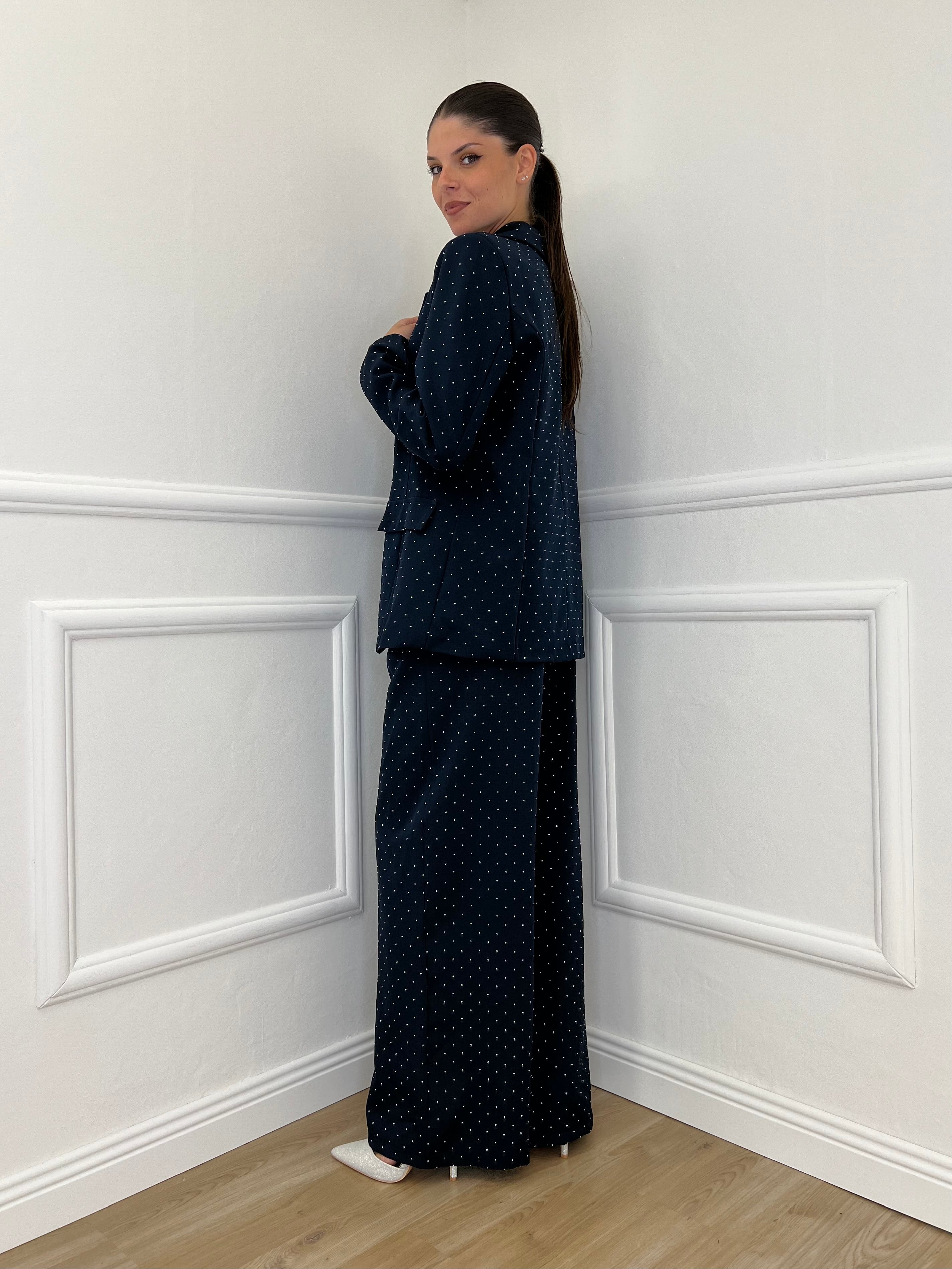 Tailleur Micro Borchie L5181 Blu