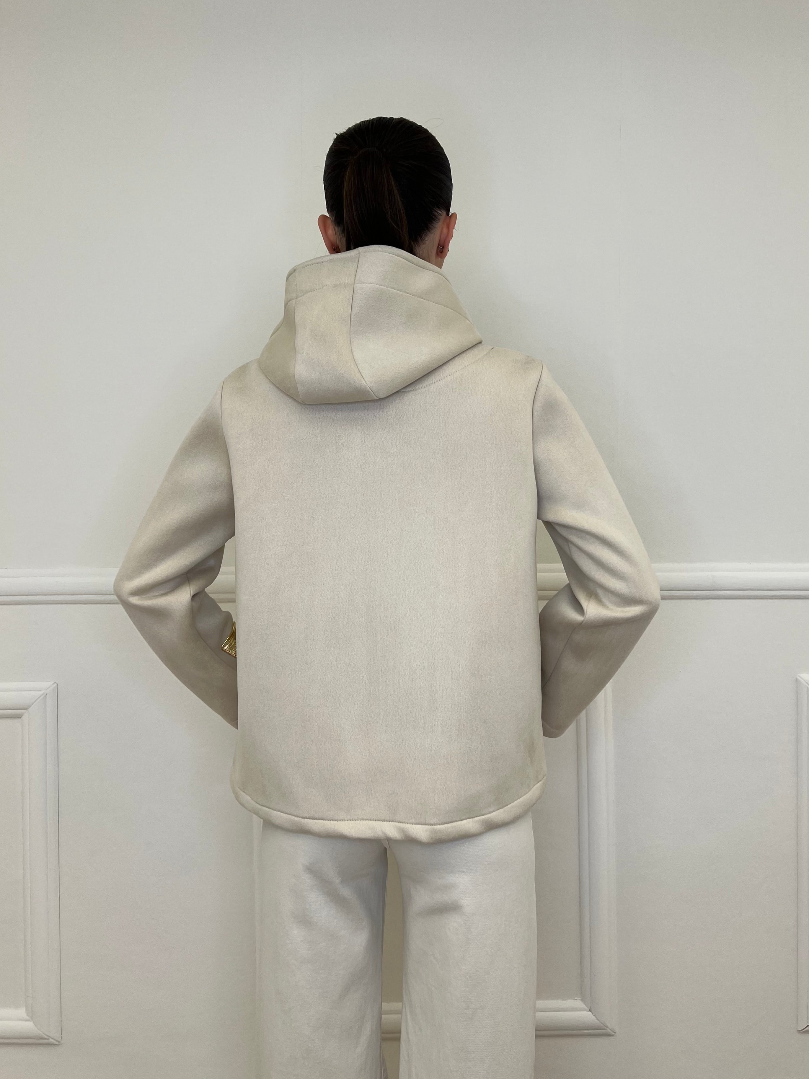 Giacca Scuba Effetto Scamosciato 852 Beige