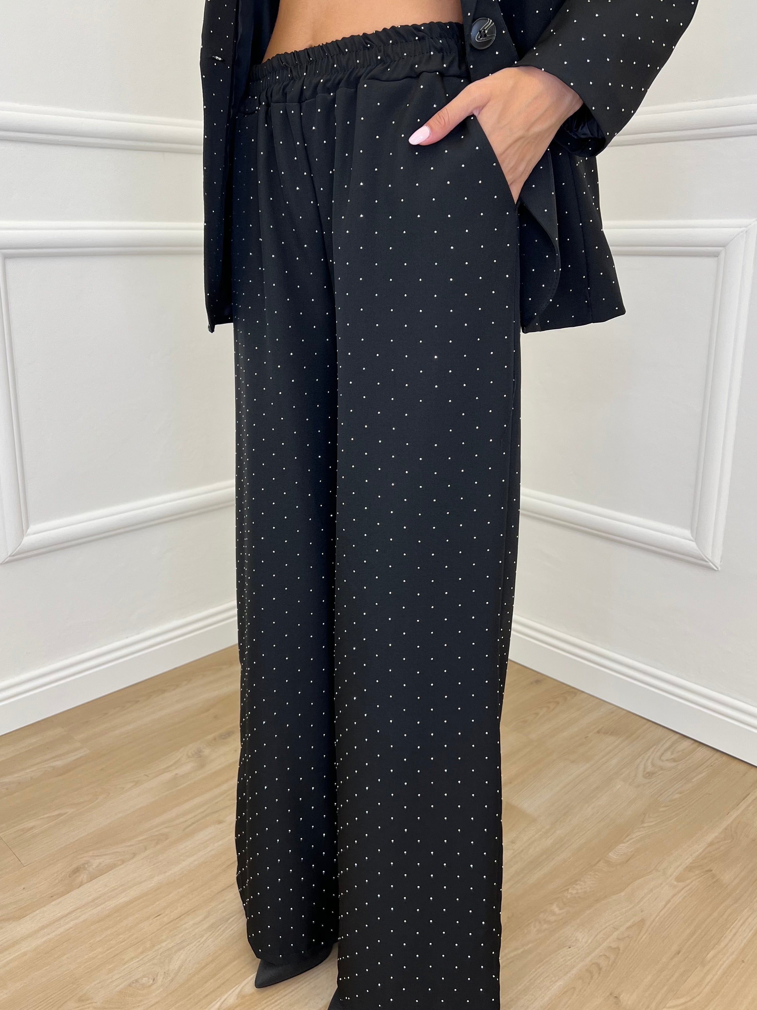 Tailleur Micro Borchie L5181 Nero - Bazar Abbigliamento